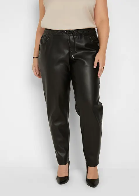 Pantalon enduit &agrave; taille &eacute;lastiqu&eacute;e, bonprix