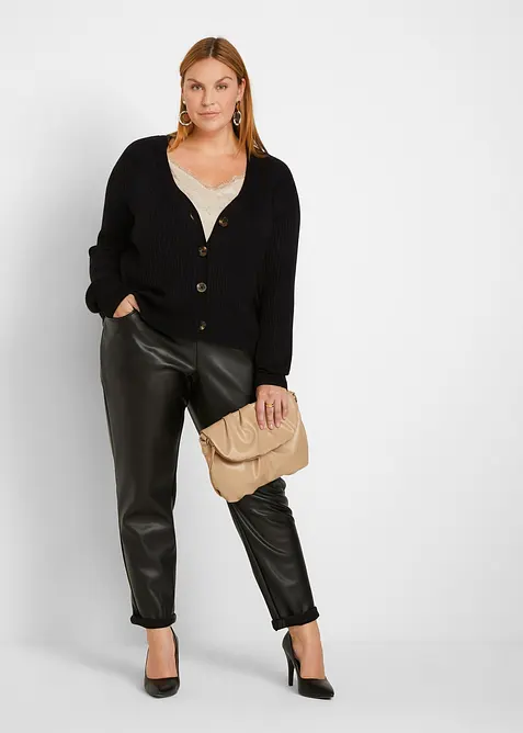 Pantalon enduit &agrave; taille &eacute;lastiqu&eacute;e, bonprix