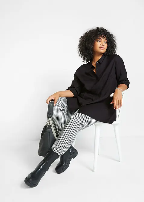 Vokuhila-Bluse aus reiner Viskose, bonprix