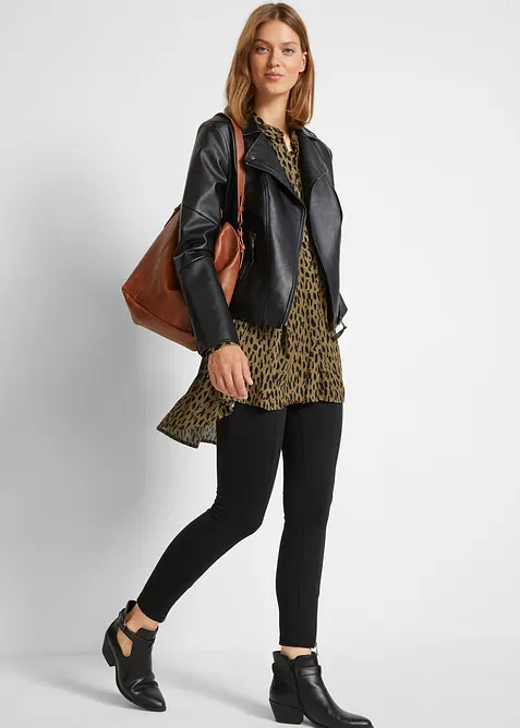 Chemisier 100% viscose, plus long derrière, bonprix