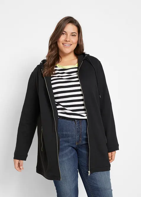 Long-Sweatjacke mit Rei&szlig;verschlusstaschen, bonprix