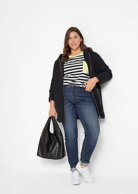 Long-Sweatjacke mit Rei&szlig;verschlusstaschen, bonprix