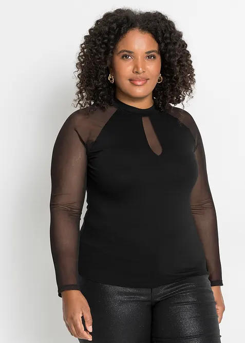 Langarmshirt aus softem Viskose-Mis, bonprix