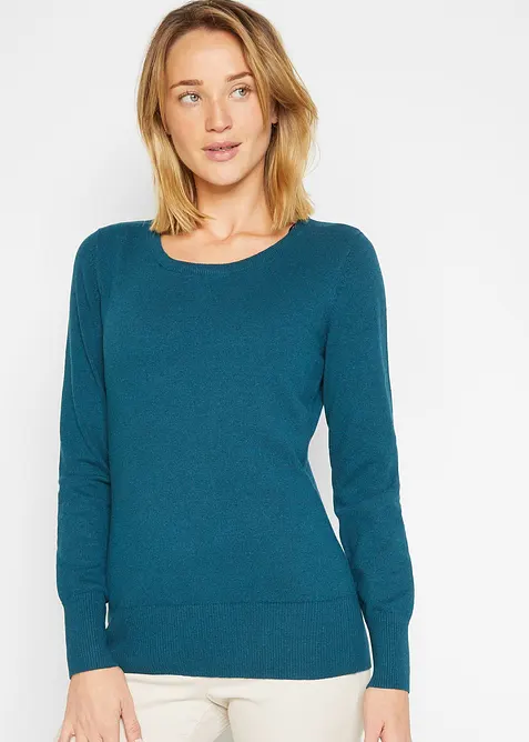 Basic Pullover mit recycelter Baumwolle, bonprix