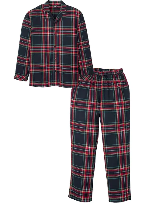 Herren Pyjama aus weichem Flanell mit Knopfleiste, bonprix