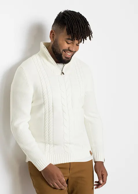 Grobstrick Troyer Pullover mit Zopfmuster, bonprix