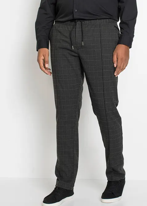Pantalon taille &eacute;lastiqu&eacute;e aspect laine, regular, bonprix