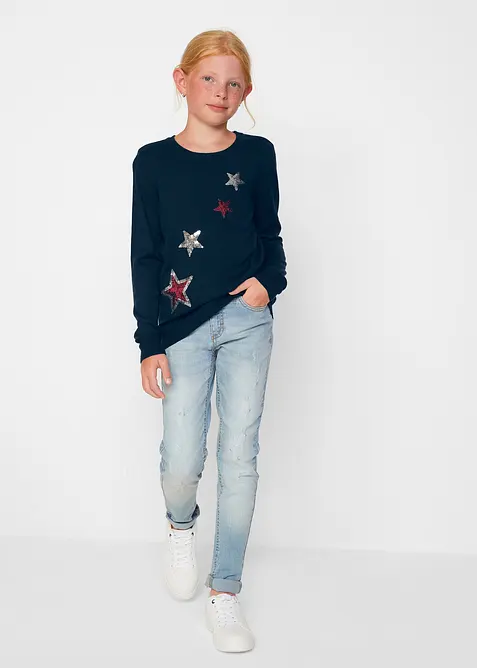 Pull en fine maille à sequins, bonprix