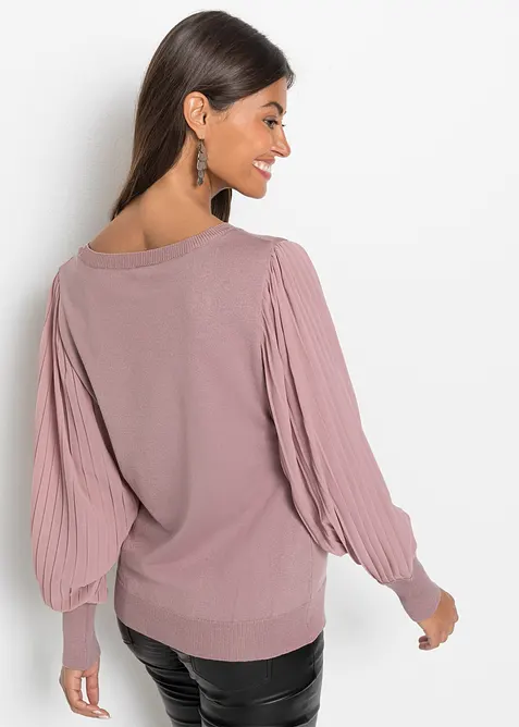 Pull à manches plissées, bonprix