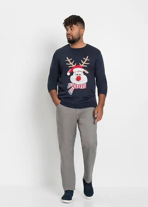 Pull en maille fine avec motif de Noël, bonprix