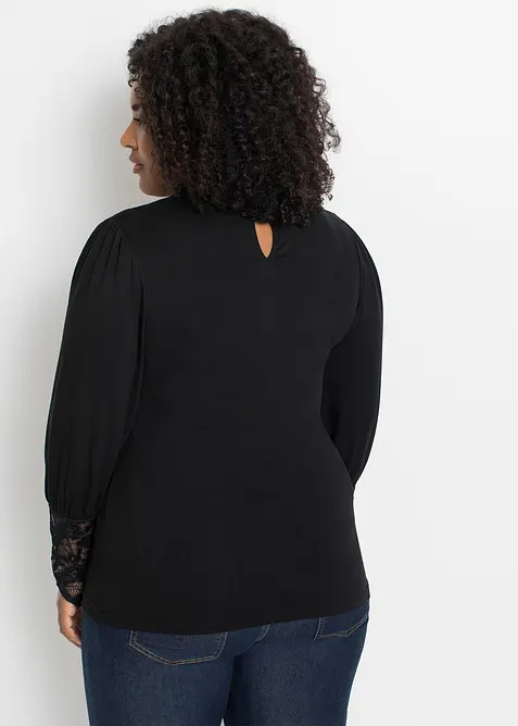 T-shirt manches longues en viscose extensible, bonprix