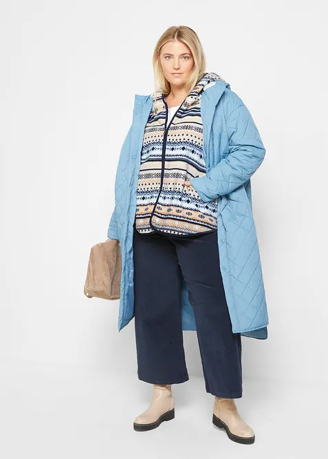 Kapuzen-Fleecejacke mit Norweger-Muster, bonprix