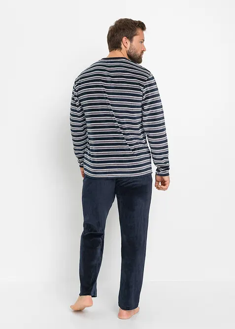 Pyjama aus weichem Nicki-Material mit langen Ärmeln, bonprix