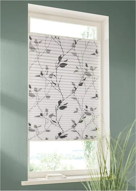 Store plissé motif rameaux, bonprix