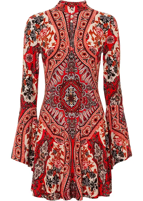 Jerseykleid mit Stehkragen und Volant-Ärmel, bonprix