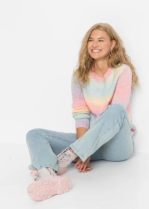 Grobstrick-Pullover aus weichem Woll-Mix, bonprix