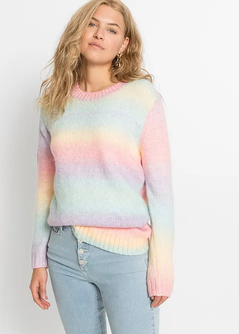 Grobstrick-Pullover aus weichem Woll-Mix, bonprix