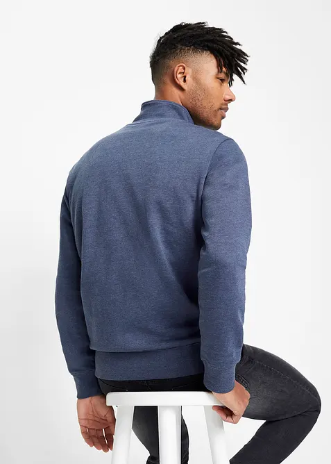 Sweat zippé à col montant et détails enduits, bonprix