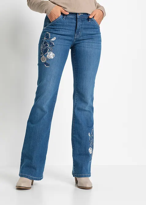 Flared Jeans Mid Waist, Stretch, bonprix