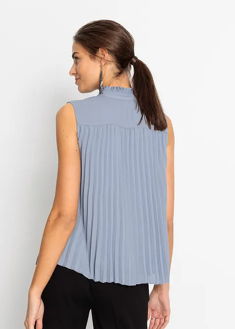 Blouse plissée sans manches, bonprix