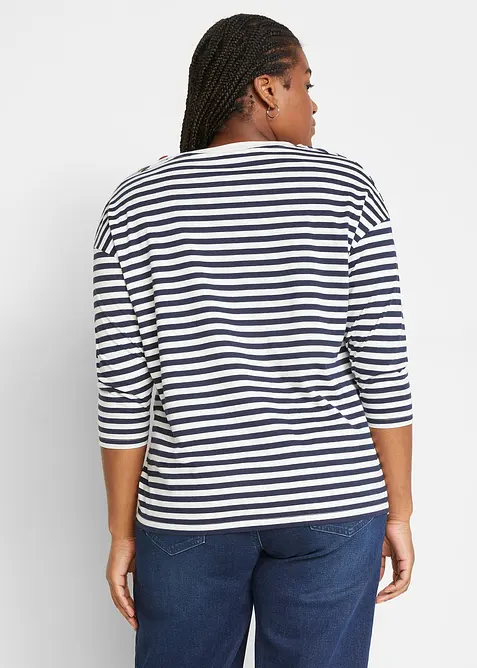 T-shirt manches longues oversize avec boutons, bonprix