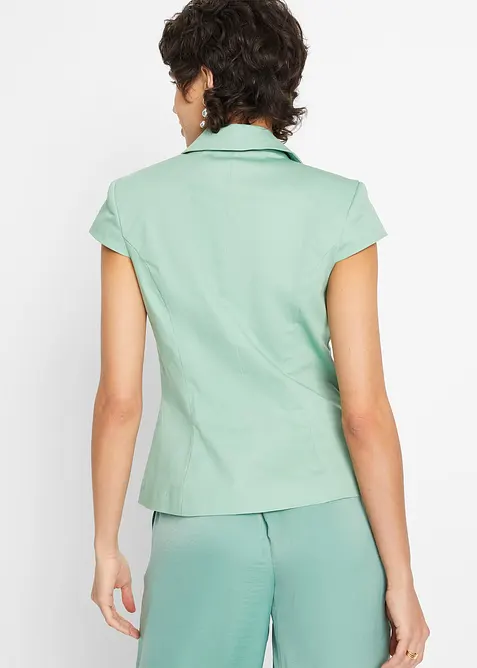 Blazer à manches courtes en satin de coton, bonprix