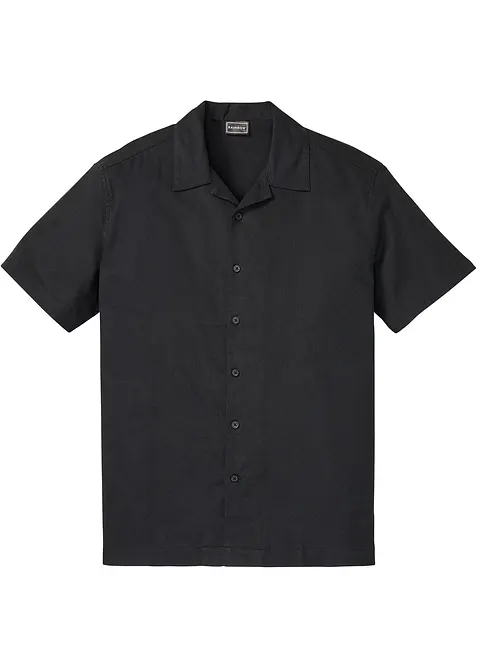 Chemise manches courtes en lin majoritaire, ample, bonprix