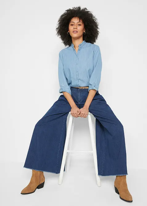 Jupe-culotte ample en jean, bonprix