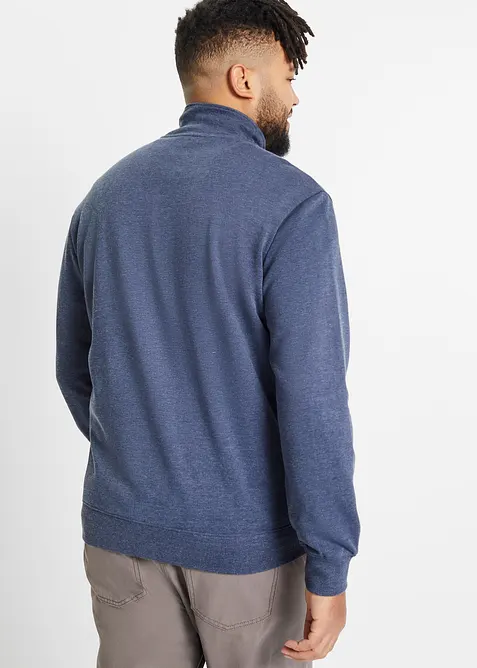 Sweat zippé à col montant et détails enduits, bonprix