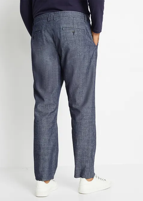 Regular Fit Chambray-Chinohose aus reiner Baumwolle, Straight, bonprix
