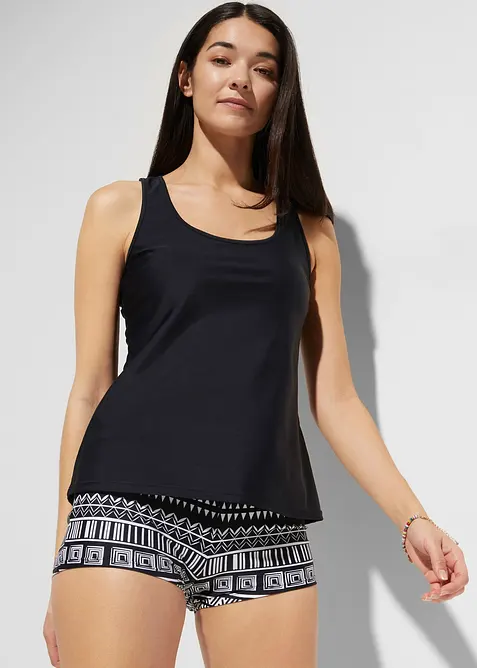 Tankini (3-tlg. Set) mit Bustier-Bikinioberteil, bonprix