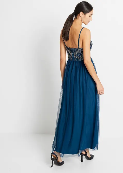 Trägerkleid mit Perlenstickerei, bonprix