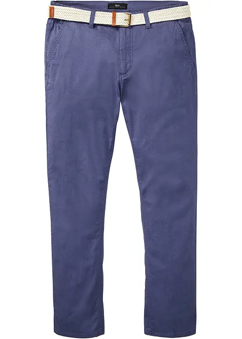Pantalon chino droit avec taille élastique et ceinture, regular, bonprix