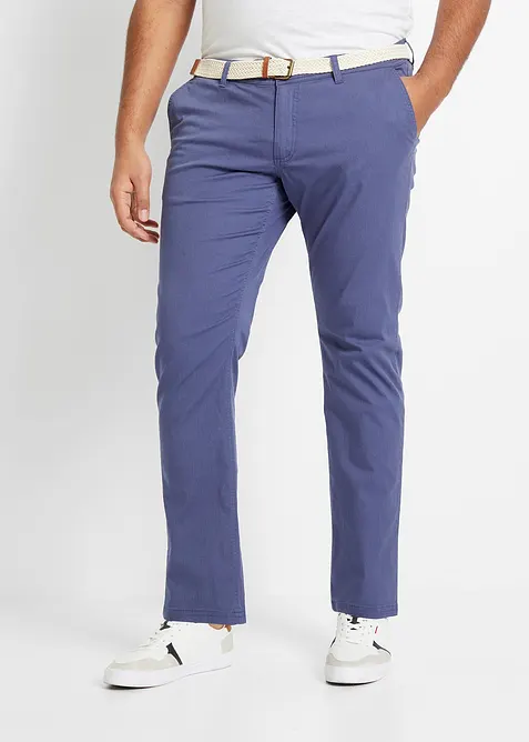 Pantalon chino droit avec taille élastique et ceinture, regular, bonprix