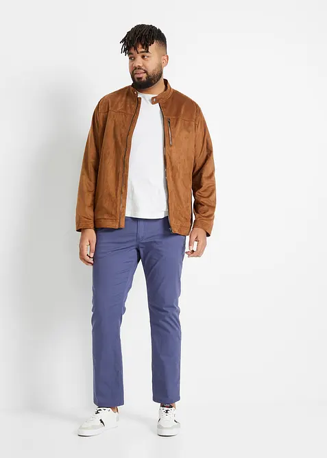 Pantalon chino droit avec taille élastique et ceinture, regular, bonprix