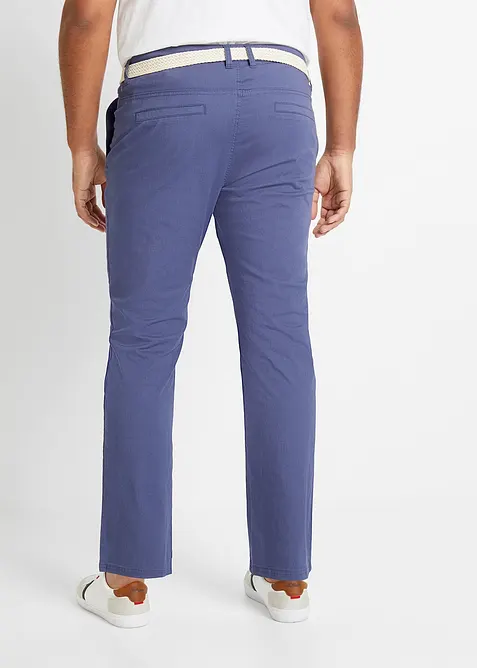 Pantalon chino droit avec taille élastique et ceinture, regular, bonprix