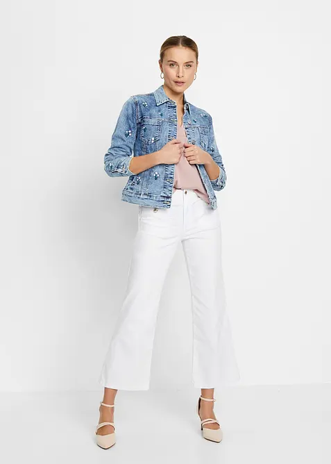 Lockere Satin-Kurzarmtunika mit &uuml;berschnittenen Schultern, bonprix