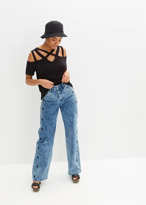 Cold-Shoulder-Shirt aus softer Viskose, bonprix