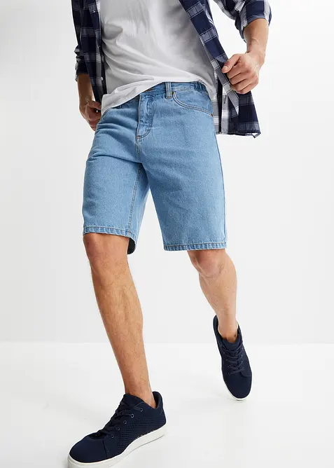 Bermuda classique en jean avec taille &eacute;lastiqu&eacute;e, bonprix