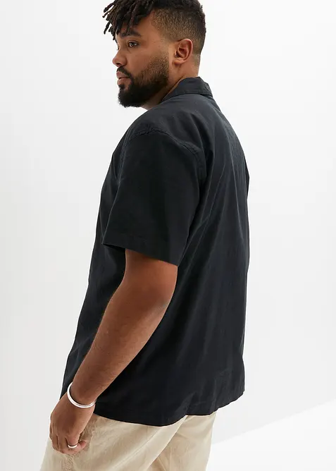 Chemise manches courtes en lin majoritaire, ample, bonprix