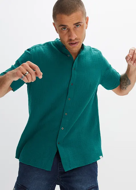 Chemise manches courtes en gaze de coton, bonprix