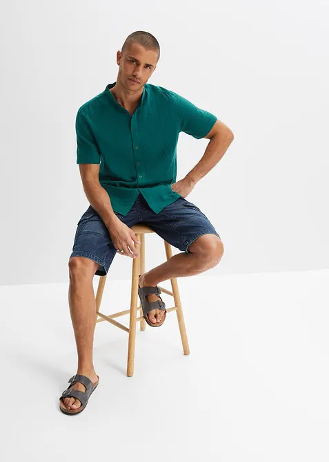 Chemise manches courtes en gaze de coton, bonprix