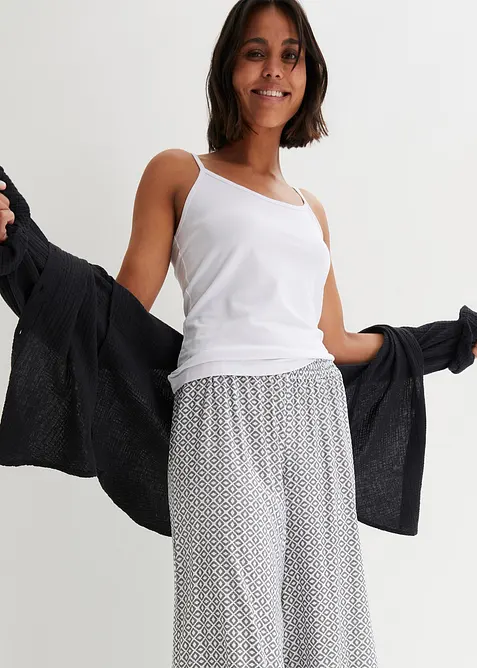 Lot de 2 tops &agrave; fines bretelles 100% coton, bonprix