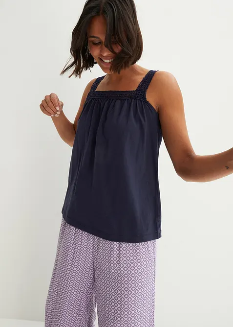 Lockeres Top mit Tr&auml;gern aus Spitze, bonprix