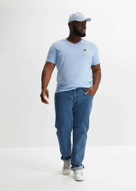 T-Shirt mit V-Ausschnitt in Doppeloptik, bonprix