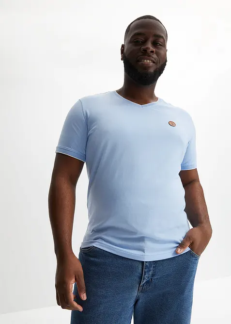 T-Shirt mit V-Ausschnitt in Doppeloptik, bonprix