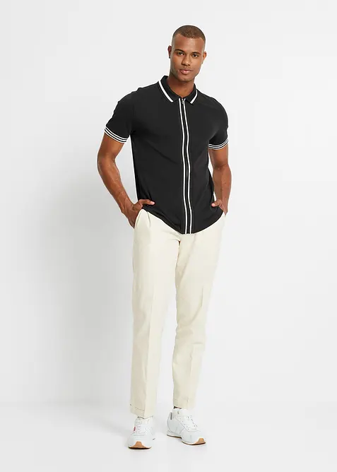 Piqu&eacute;-Poloshirt mit Rei&szlig;verschluss aus reiner Baumwolle, bonprix