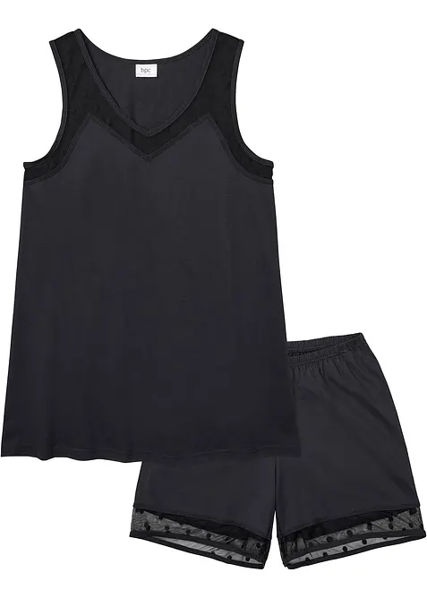 Pyjashort avec empiècement en dentelle délicate, bonprix