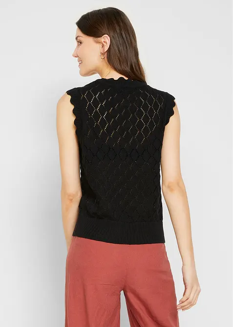 Ajour-Pullunder aus Baumwoll-Mix, bonprix