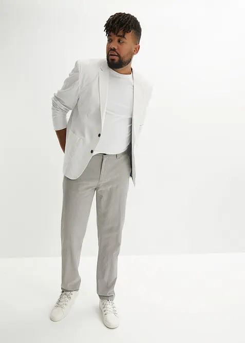 Pantalon chino en lin majoritaire avec taille extensible Regular, droit, bonprix